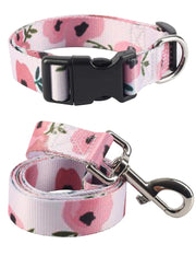 Coomour 2PCS floral collar and leash set.