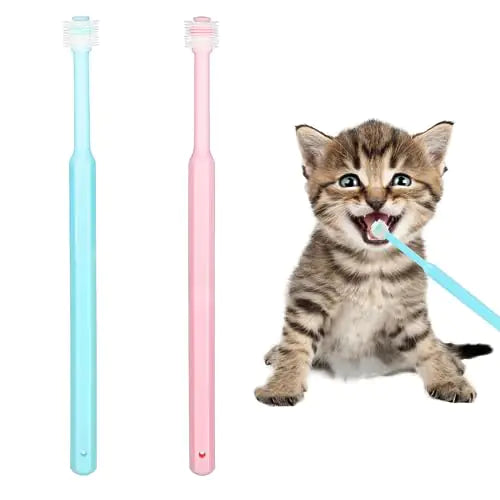 Mozeat 360° Small Pet Toothbrush, 2-Pack, Soft Silicone